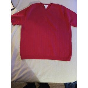 Covington mens vneck cotton red short sleeve ribbed sweater size large
